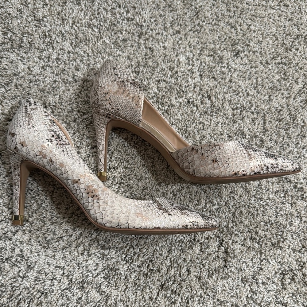 Kelly & Katie Cream and Brown Heels